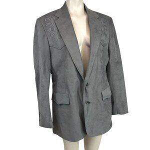 PAGANO WEST ~ MENS XL? ~ GRAY AZTEC BLAZER JACKET
